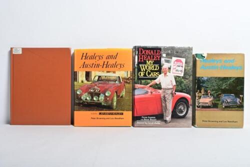AUSTIN HEALEY: Four hardcover books detailing Austin Healey's and Jensen Healey's. 'Healeys and Austin-Healeys including JENSEN-HEALEY' by Peter Browning and Les Needham