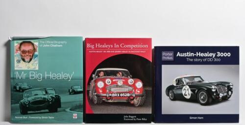 BIG HEALEYS: Three hardcover books detailing 'BIG HEALEY'S'. 'Austin-Healey 3000' by Simon Ham