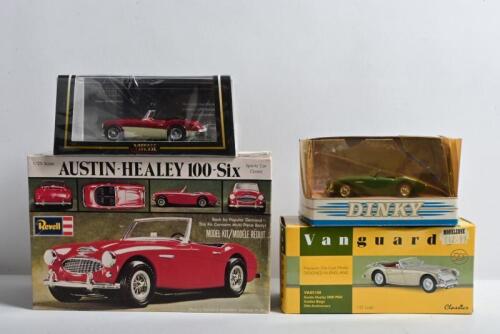 AUSTIN HEALEY: Four Austin Healey models. VITESSE Austin Healey 3000 (Limited Edition of 889) & Vanguards Austin Healey 3000 MkII (50th Anniversary) model in golden beige