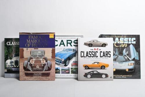 CLASSIC CARS: A collection of five classic car books. 'THE A-Z OF CLASSIC CARS - THE GREATEST AUTOMOBILES EVER MADE' hardcover book by Hilton Holloway & Martin Buckley