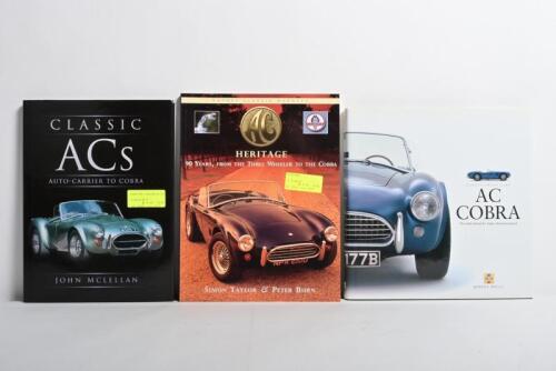 AC COBRA: Three hardcover books detailing the AC Cobra. 'AC COBRA' hardcover book by Rinsey Mills