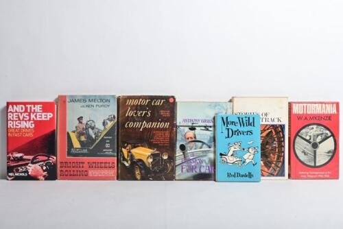MOTORING: A collection of seven hardcover motoring books. 'Bright Wheels Rolling' by Ken Purdy, taken from The James Melton Autorama