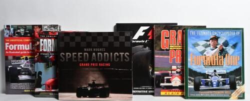 FORMULA 1: Six hardcover books detailing Formula 1. 'Speed Addicts' by Mark Hughes