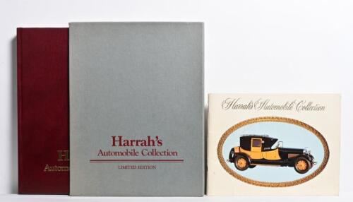 HARRAH'S: Two items related to Harrah's Automobile Collection. Leather bound slipcased edition of 'Harrah's Automobile Collection' hardcover book by Dean Batchelor. L.E 364/500. Phil Hill signature