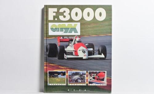 F3000: 'F3000' hardcover book. Book signed by multiple F3000 drivers including John Ahern, Mark Blundell, Damon Hill, Roberto Moreno, Andy Wallace