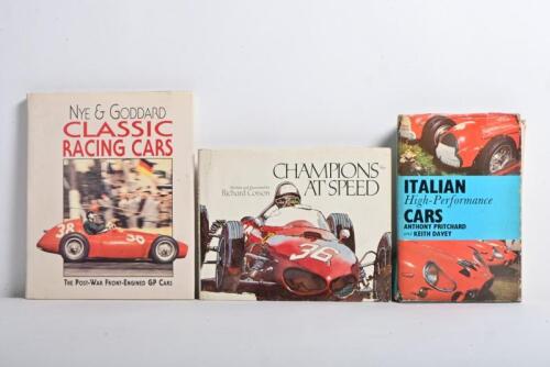RACING CARS: Three hardcover books detailing racing cars. 'CLASSIC RACING CARS' by Doug Nye and Geoff Goddard