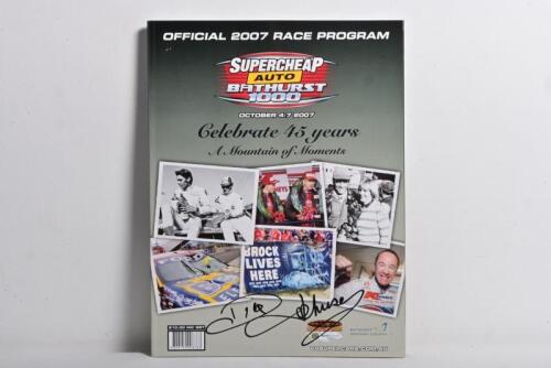 JOHNSON: An October 2007 'SUPERCHEAP AUTO BATHURST 1000 - Celebrate 45 years, A Mountain of Moments' Official Program. Dick Johnson signature