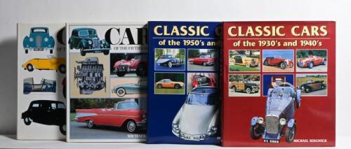 CARS: A group of hardcover books by Michael Sedgwick detailing cars. 'CARS OF THE THIRTIES AND FORTIES' & 'CARS OF THE FIFTIES AND SIXTIES' hardcover books