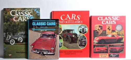 CLASSIC CARS: A collection of four hardcover books detailing classic cars. 'CLASSIC CARS' by Roger Hicks