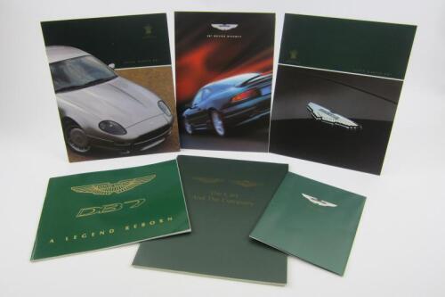 DB7: A group of DB7/Aston Martin sales brochures.