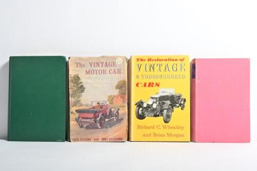 VINTAGE CARS: Four hardcover books detailing vintage cars. 'The Restoration of VINTAGE & THOROUGHBRED CARS' by Richard C. Wheatley and Brian Morgan