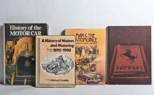 MOTORING: Four hardcover books detailing motoring. 'HISTORY OF THE MOTOR CAR' by Marco Matteucci