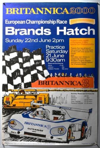 BRANDS HATCH: An original 'BRITANNICA 2000, European Championship Race, Brands Hatch' promotional poster (BRITANNICA 3)
