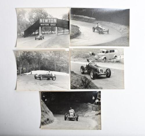 E.R.A: Five period original black and white images of the ex - Gerrard E.R.A of J.T.Stuart competing at various hill climb events