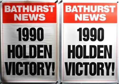 BATHURST 1990: A Bathurst News, '1990 HOLDEN VICTORY! Poster. Measures (60.5 cm high x 42.5cm wide)