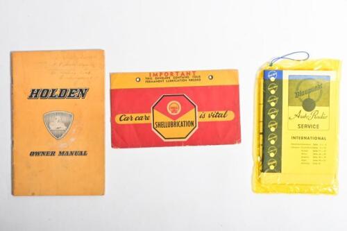 HOLDEN: Three Holden related items. 1958 'HOLDEN OWNER MANUAL' (FC) & Blaupunkt Auto radio SERVICE booklet with Schematic Circuit Diagram