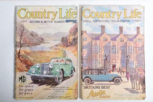 COUNTRYLIFE: Two issues of 'Country Life'. SPRING NUMBER, 22nd MARCH 1930 & 9th OCTOBER 1937 AUTUMN & MOTOR NUMBER issues