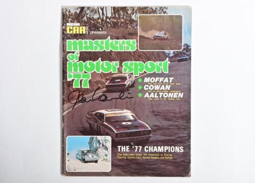 HAMILTON: A 1977 issue of 'masters of motorsport '77' magazine by RACING CAR NEWS. Front cover signed by Alan Hamilton
