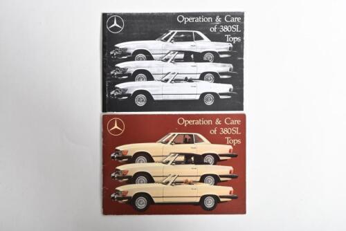 MERCEDES-BENZ: A 1983 Mercedes-Benz 'Operation & Care of 380SL Tops' manual