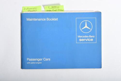 MERCEDES-BENZ: A rare Mercedes-Benz diplomatic delivery maintenance booklet. As prepared for Mauritius High Commission