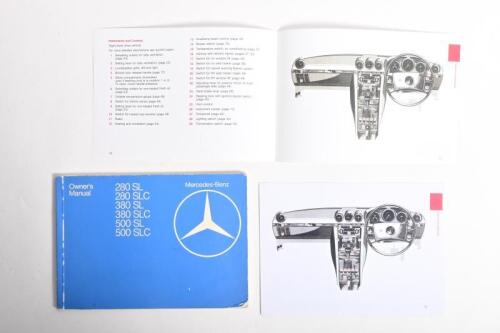 MERCEDES-BENZ: A Mercedes-Benz Type 107 Owners Manual for 280SL, 280SLC, 380SL, 380SLC, 500SL and 500SLC models