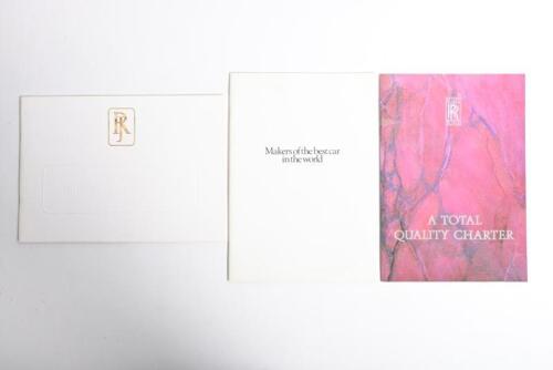 ROLLS-ROYCE: Three Rolls-Royce brochures. A Robert Jankel Design brochure detailing Rolls Royce coachbuilt limousines, estates, coupes