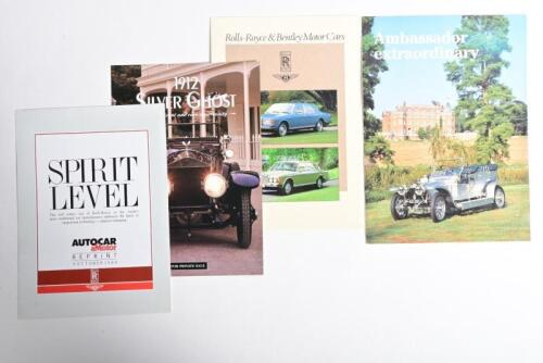 ROLLS-ROYCE: Four items of literature related to Rolls-Royce. 1988 'Rolls-Royce & Bentley Motor Cars' glossy model sales brochure