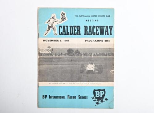 CALDER PARK: A November 1967 'CALDER RACEWAY' Official Programme as prepared by THE AUSTRALIAN MOTOR SPORTS CLUB