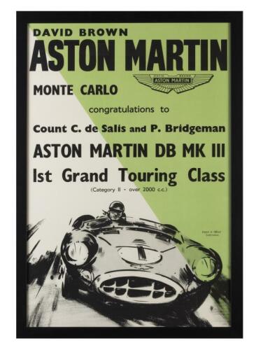 ASTON MARTIN: A high quality reproduction 'ASTON MARTIN, Monte Carlo poster