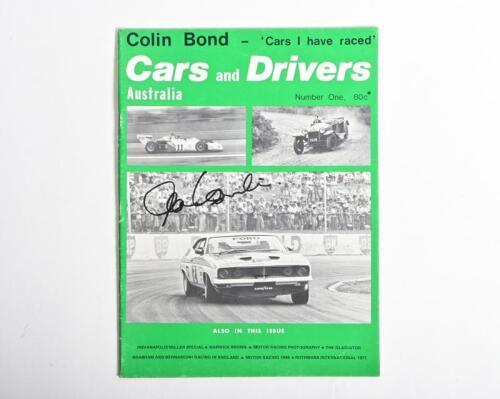 HAMILTON: An original 1977 issue of 'Cars and Drivers' magazine. Front of magazine signed by Alan Hamilton