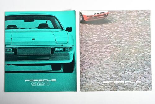 PORSCHE Two Porsche sales brochures including a large 1979 Porsche 924 glossy brochure & poster format Porsche range brochure