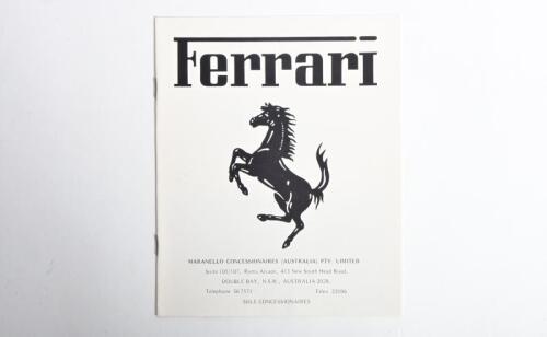 FERRARI: Circa 1976 Maranello Concessionaires Aust brochure. Details the 365 GT4 BB, 308 GTB, 365 & Dino GT4