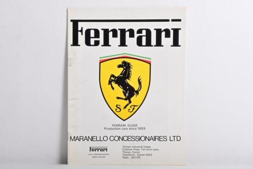 FERRARI: 1976 Ferrari dealer issued guide to production cars since 1959