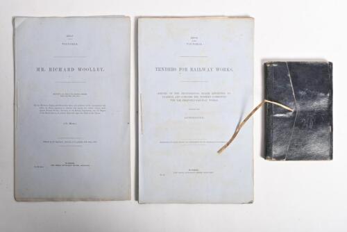 VIC RAILWAYS: A collection of publications relating to Victorian Railways. Black leather bound issue of 'VICTORIAN RAILWAYS - RULES, REGULATIONS AND BY-LAWS' from 1864