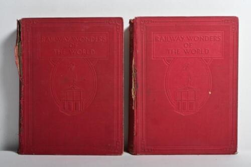 RAILWAYS: Two cloth covered volumes of 'RAILWAY WONDERS OF THE WORLD'. Volume 1 & Volume 2