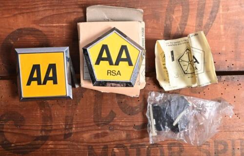 AUTOMOBILE ASSOCIATION: Two 'Automobile Association' badges. 'AA RSA' & 'AA' badges