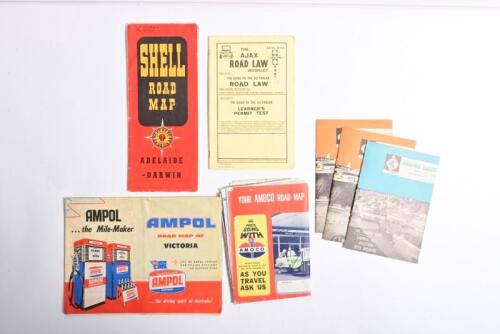 ROAD MAPS/ RACV: A collection of road maps and RACV booklets. 1960 AMPOL 'ROAD MAP OF VICTORIA' & 1960's RACV booklets