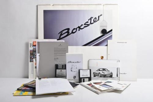 PORSCHE: A collection of material related to the Porsche Boxster. Boxster Media Kit, brochures, magazine publications, calendar