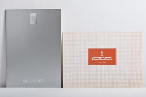 ROLLS-ROYCE: Two Rolls-Royce sale brochures from the 1980's. October 1980 'Rolls-Royce & Bentley Technical Specifications.' & 1982 'SILVER SPIRIT' and Bentley Mulsanne sales brochure
