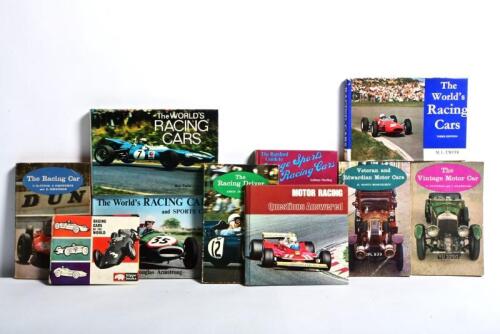 MOTOR CARS/RACING: A collection of novels and small format books. Includes novels published by BATSFORD and authored by various authors including 'The Racing Driver', The Vintage Motor Car', 'The Racing Car'. Circa 1960's/1970's