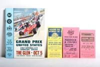 WATKINS GLEN: A 1975 'GRAND PRIX OF THE UNITED STATES - THE GLEN' Oct 3 - 5, Official Programme. Watkins Glen event entry tickets