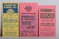WATKINS GLEN: A 1975 'GRAND PRIX OF THE UNITED STATES - THE GLEN' Oct 3 - 5, Official Programme. Watkins Glen event entry tickets - 2