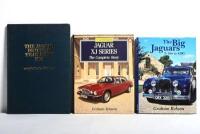 JAGUAR: Three hardcover books related to Jaguar. 'The Big Jaguars 3.5 litre to 420G' by Graham Robson