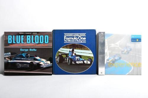 FRENCH F1: Three publications dealing with French F1 teams. 'BLUE BLOOD - The History of Grand Prix Racing Cars in France' by Serge Bellu