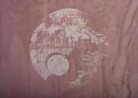 DEATHSTAR: That's no moon, it's a space station. A 1980s framed silk screen for screen printing an image of the Deathstar, 49 x 39 cm overall - 2