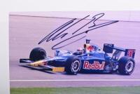 BARRON: Two colour pictures of Alex Barron racing the Red Bull Cheever Racing Indy Car from the IndyCar Series. Circa early 2000's. Alex Barron signatures - 2