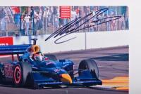 BARRON: Two colour pictures of Alex Barron racing the Red Bull Cheever Racing Indy Car from the IndyCar Series. Circa early 2000's. Alex Barron signatures - 3