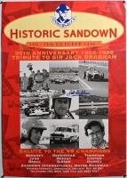 BRABHAM: A 'HISTORIC SANDOWN, 11th - 13th OCTOBER 1996, 30TH ANNIVERSARY 1966-1996 TRIBUTE TO SIR JACK BRABHAM' promotional poster. Sir Jack Brabham signature