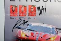 LE MANS: A 2016 'LE MANS 2016 24 HOURS' promotional poster, image of Scuderia Corsa Ferrari #62 LM GTE Am. Bill Sweedler, Townsend Bell, Jeff Segal signatures - 2