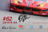 LE MANS: A 2016 'LE MANS 2016 24 HOURS' promotional poster, image of Scuderia Corsa Ferrari #62 LM GTE Am. Bill Sweedler, Townsend Bell, Jeff Segal signatures - 3